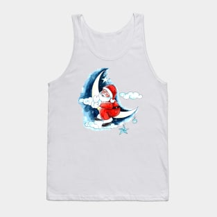 Santa Claus Moon Watercolor Tank Top